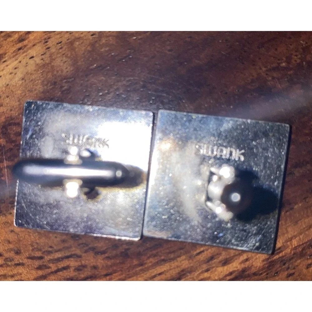 Silver Tone Vintage SWANK  Cuff Links